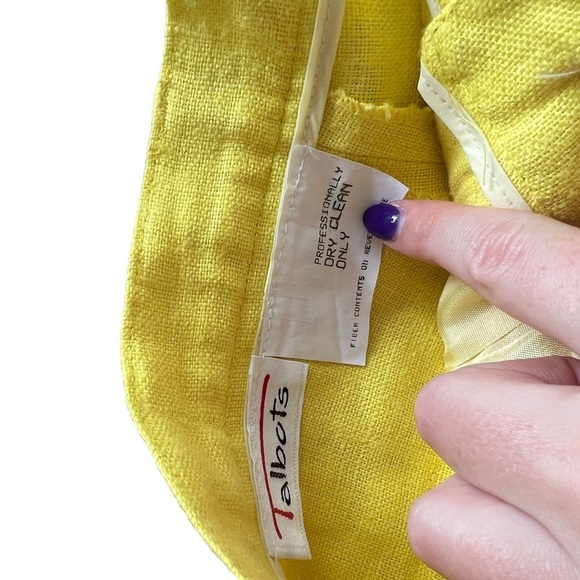 Vintage Talbots 100% Linen Yellow Shorts - Picture 3 of 6